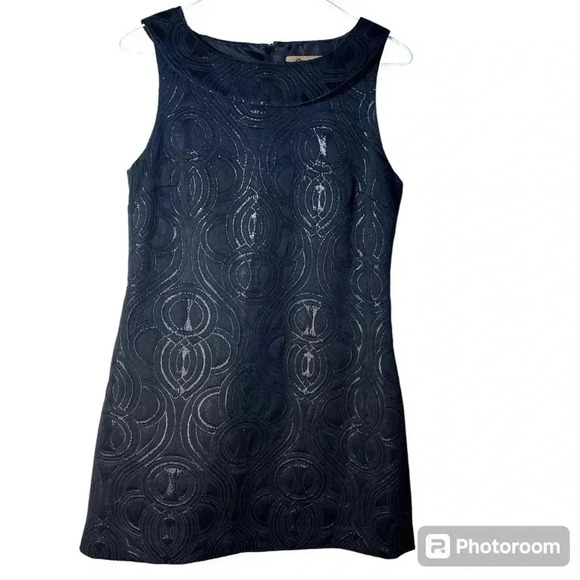 Target Dresses & Skirts - Target limited  Editionblack collared shaded geometric jacquard dress size 10